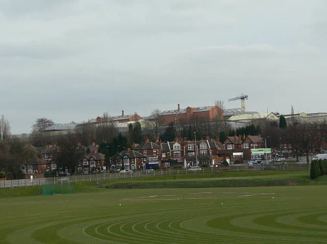 View of HMP Nottingham across Tring Vale, Sherwood, Nottingham